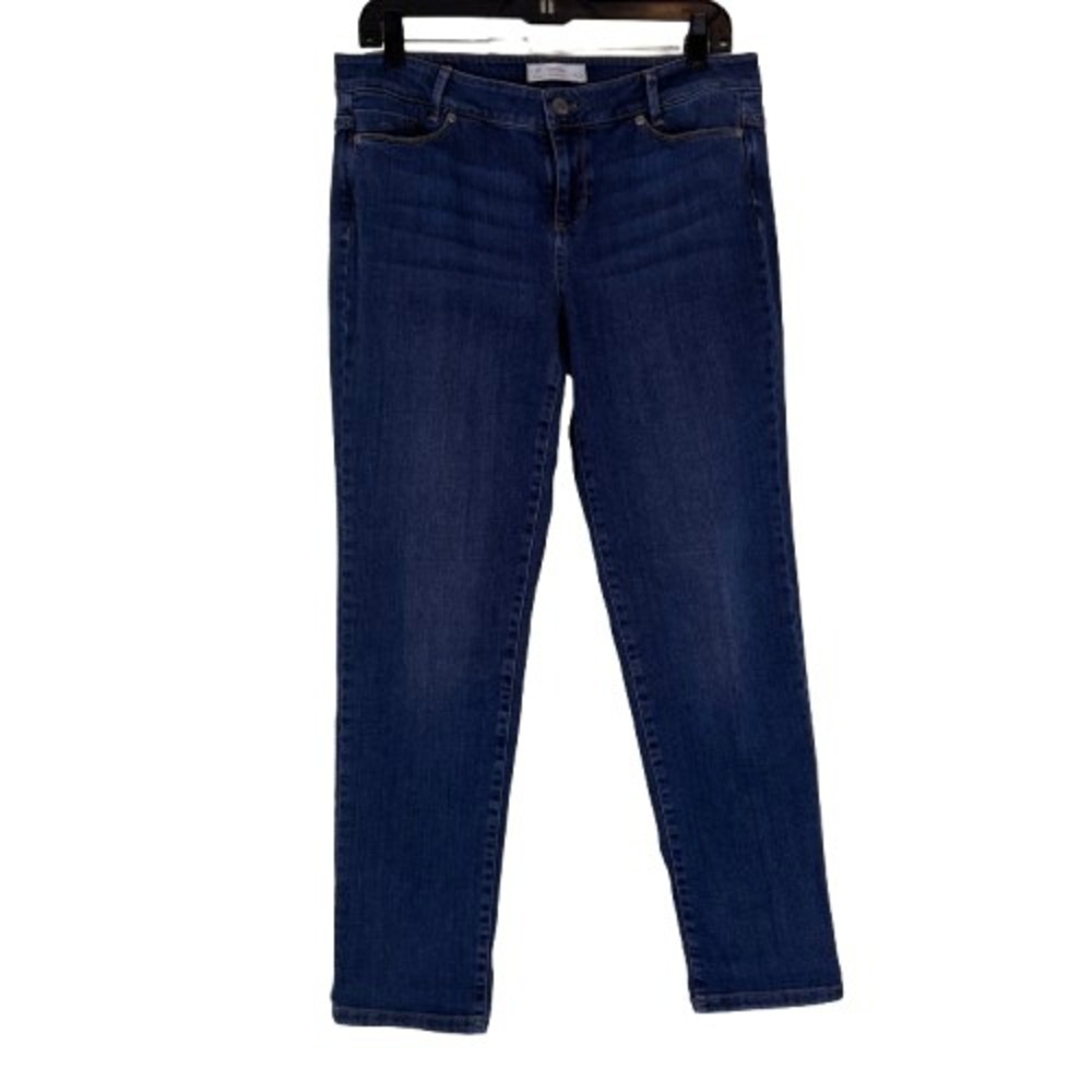 J. Jill Weekender Straight Leg Jeans Medium Wash Stretch Denim Size 10 Petite